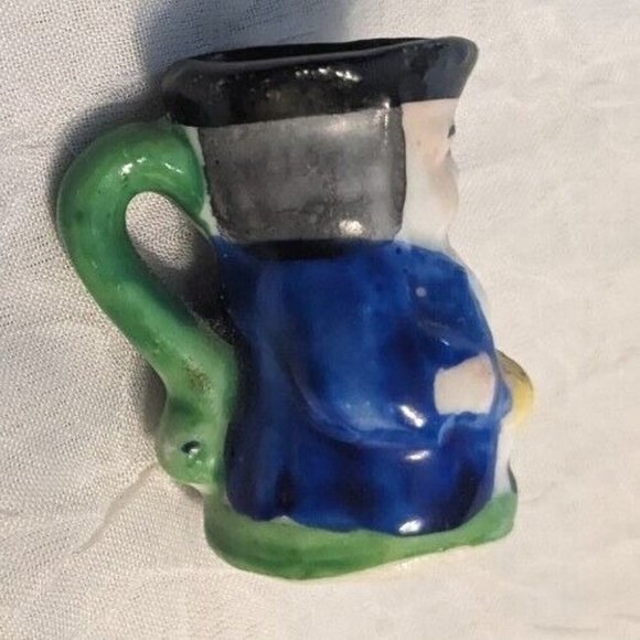 2 Toby Pitcher Japan Miniature Jug Creamer Ceramic Man Mug Style Vtg Colonial - Picture 12 of 16